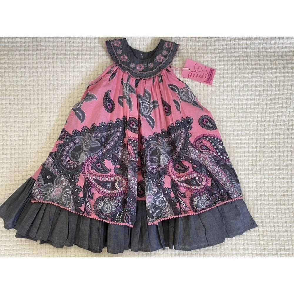 NWT Pink And Grey Paisley Print Dress
